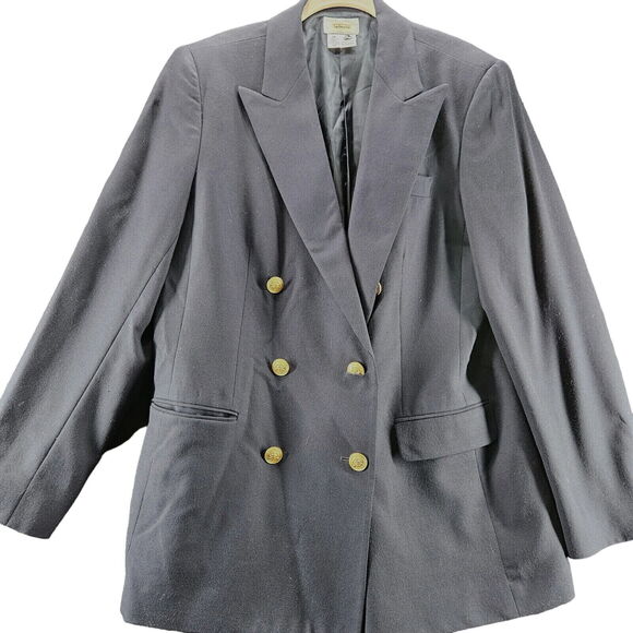 Talbots Womens Blazer Blue Size 14 100% Pure Wool Long Sleeve Pockets Buttons - Picture 1 of 12